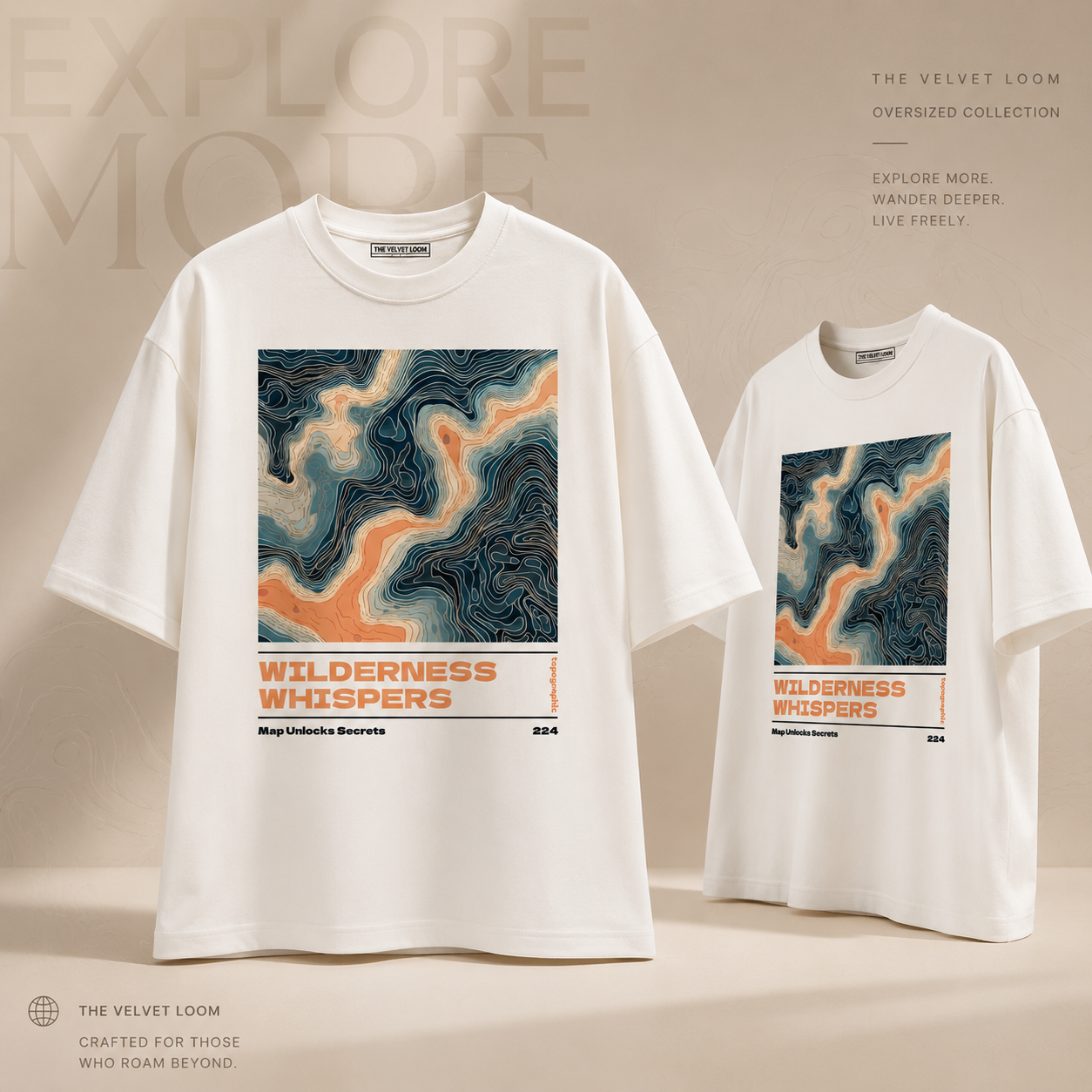 Wilderness Whispers Oversized Graphic Printed T-Shirt | THE VELVET LOOM