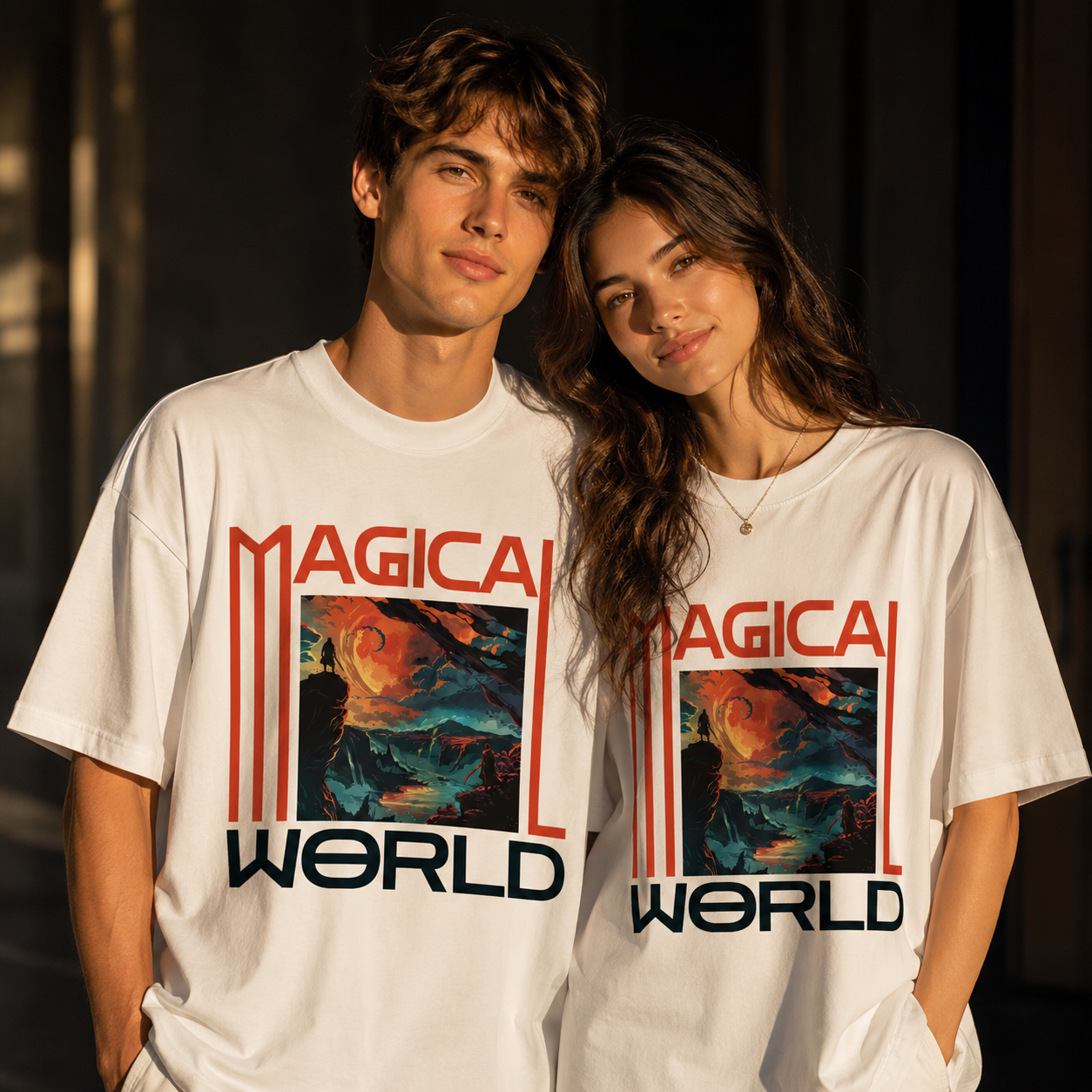 Magical World Oversized Graphic Printed T-Shirt | THE VELVET LOOM
