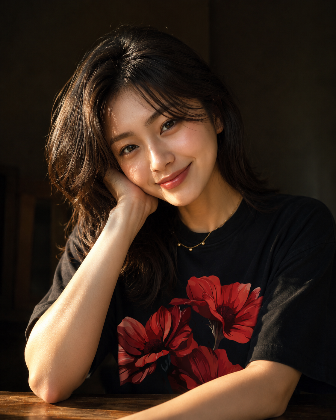 Urban Flora Drop-Shoulder Graphic Tee for GIRLS