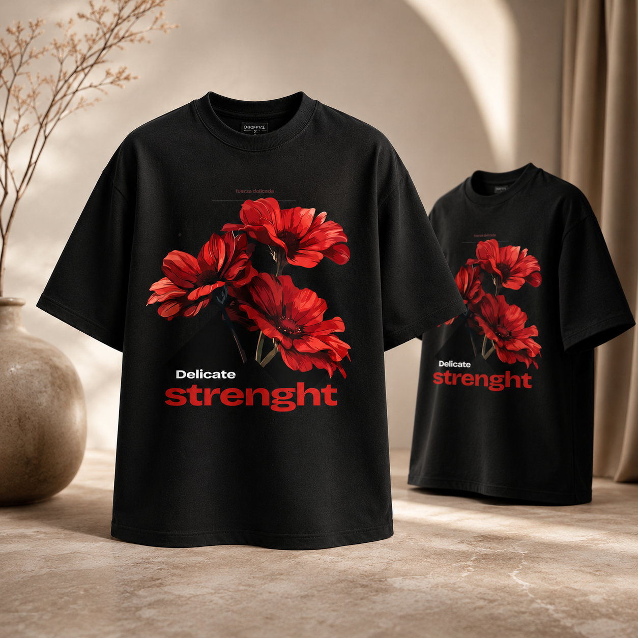 Urban Flora Drop-Shoulder Graphic Tee for GIRLS
