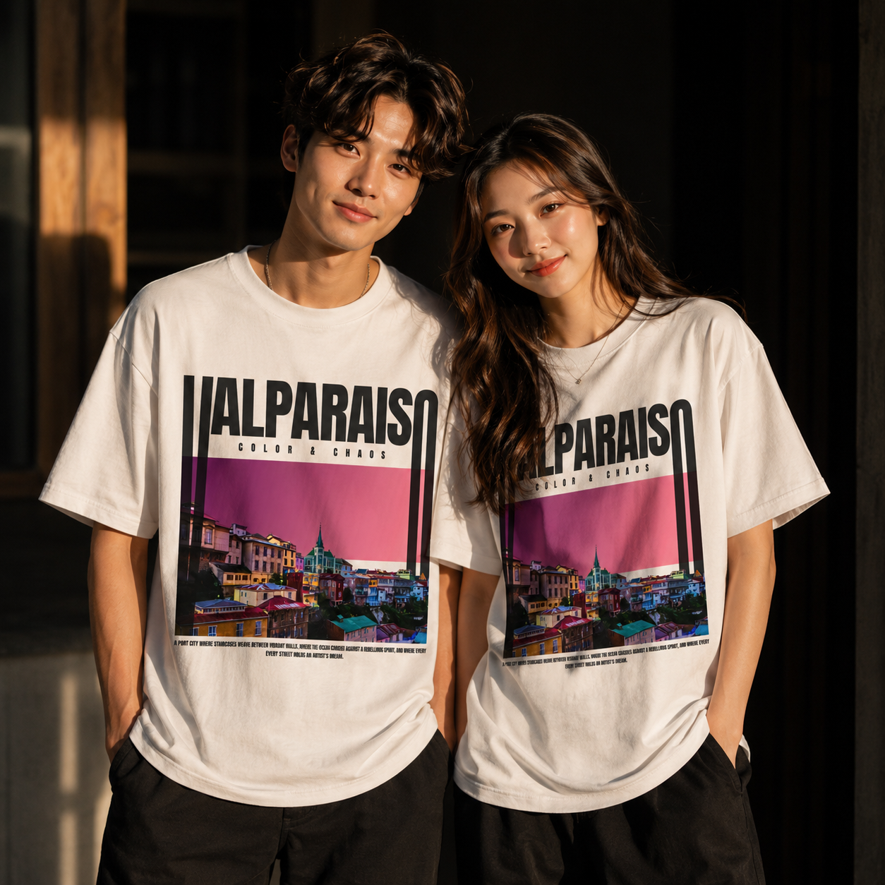 Valparaiso Color & Chaos Oversized Graphic T-Shirt – Premium 250 GSM Travel Streetwear Tee
