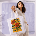 Scarlet Blossom Premium Cotton Tote Bag | The Velvet Loom