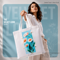 Sky Bloom Daisy Premium Cotton Tote Bag | The Velvet Loom
