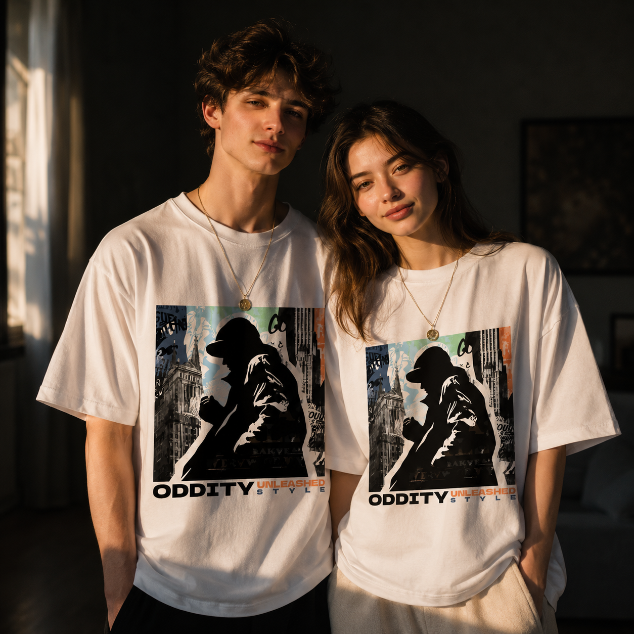 Oddity Unleashed Premium 250 GSM White Oversized Graphic T-Shirt
