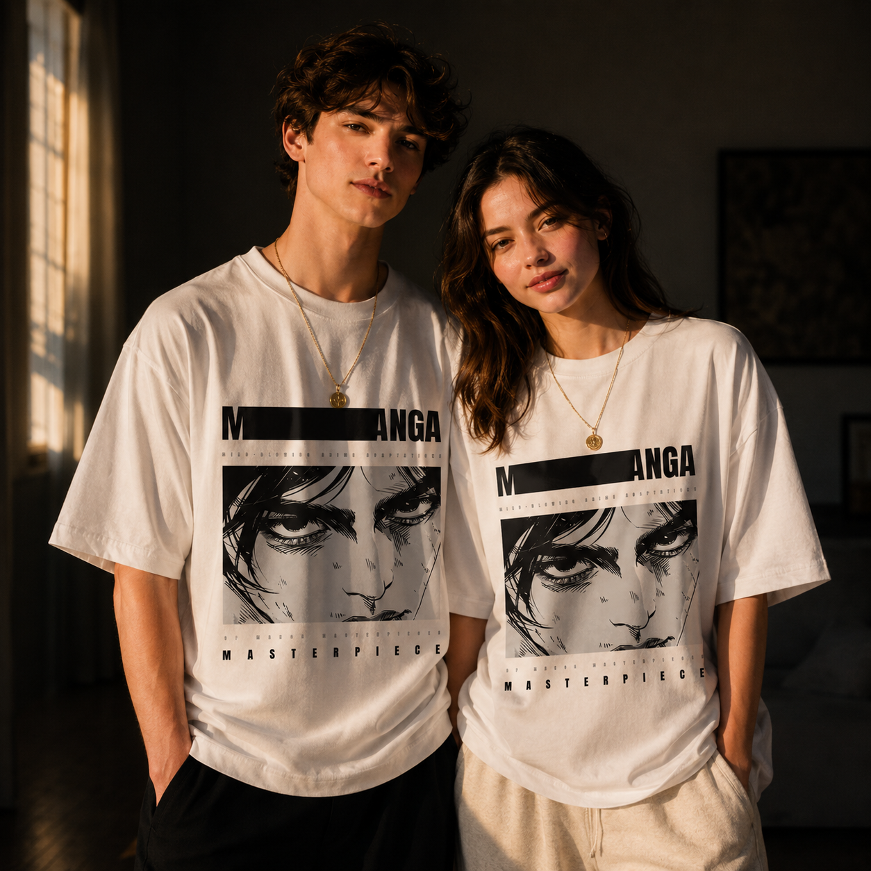 Manga Masterpiece Premium 250 GSM White Oversized Graphic T-Shirt