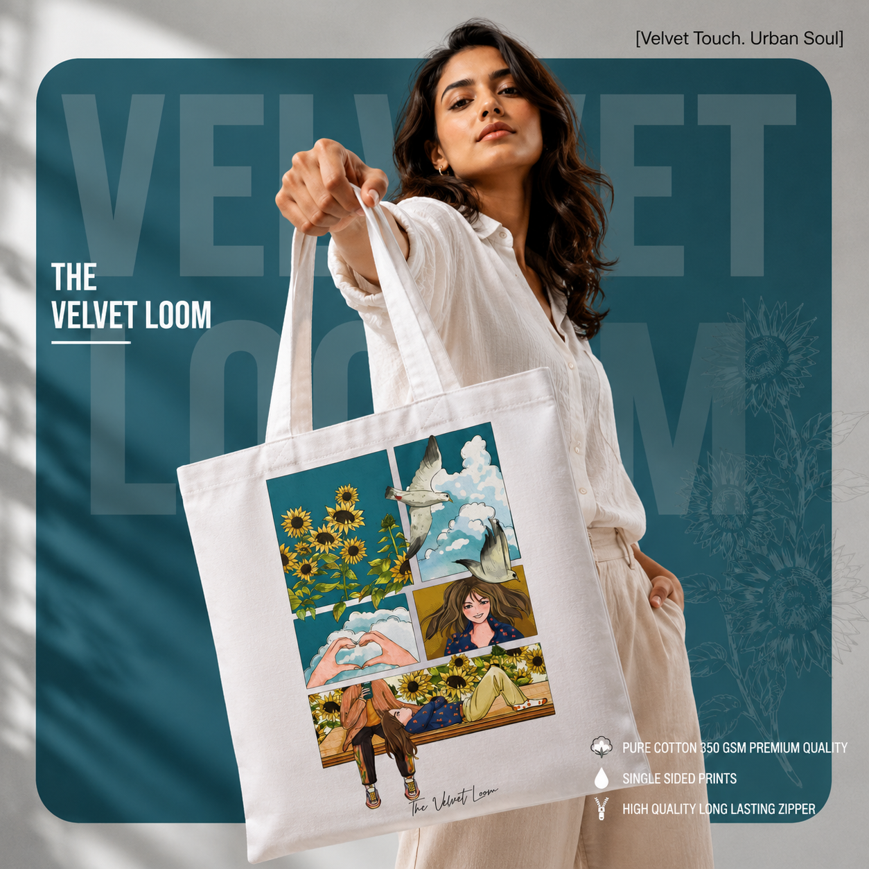 Sunflower Dreams Aesthetic Tote Bag | The Velvet Loom