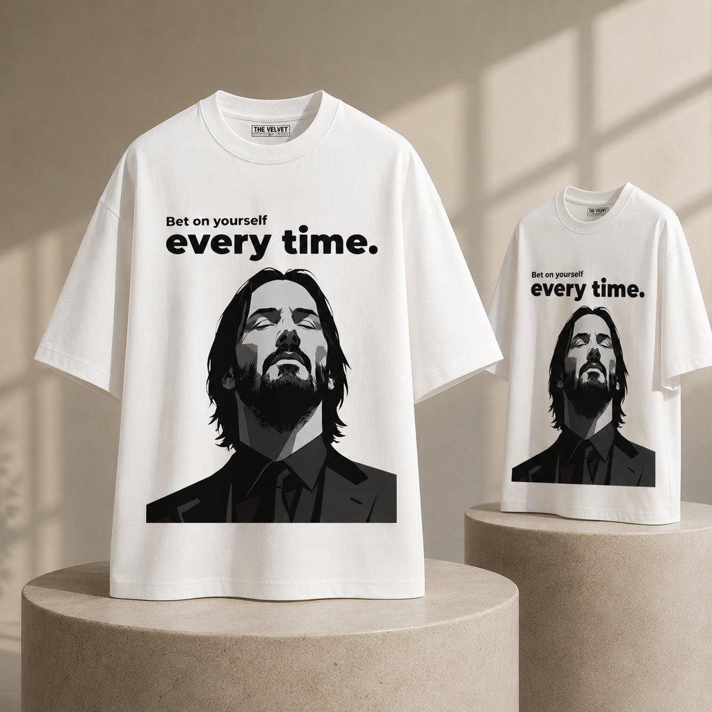 BET ON YOURSELF 250 GSM Oversized Graphic T-Shirt