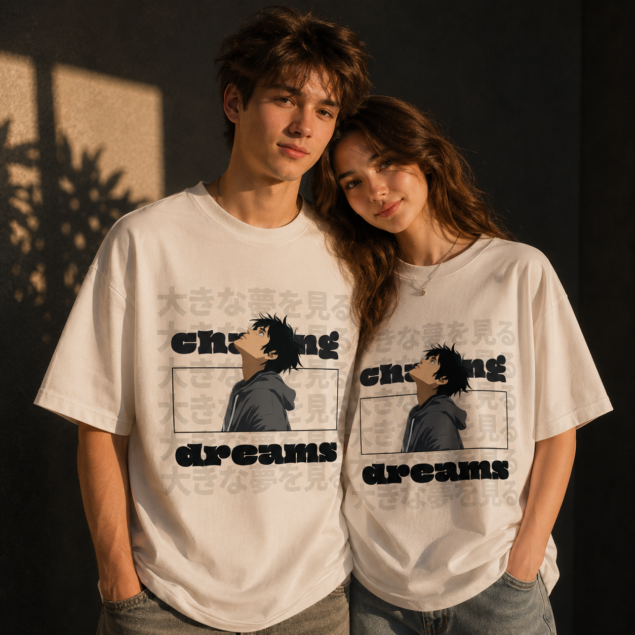CHASING DREAMS 250 GSM Oversized Graphic T-Shirt