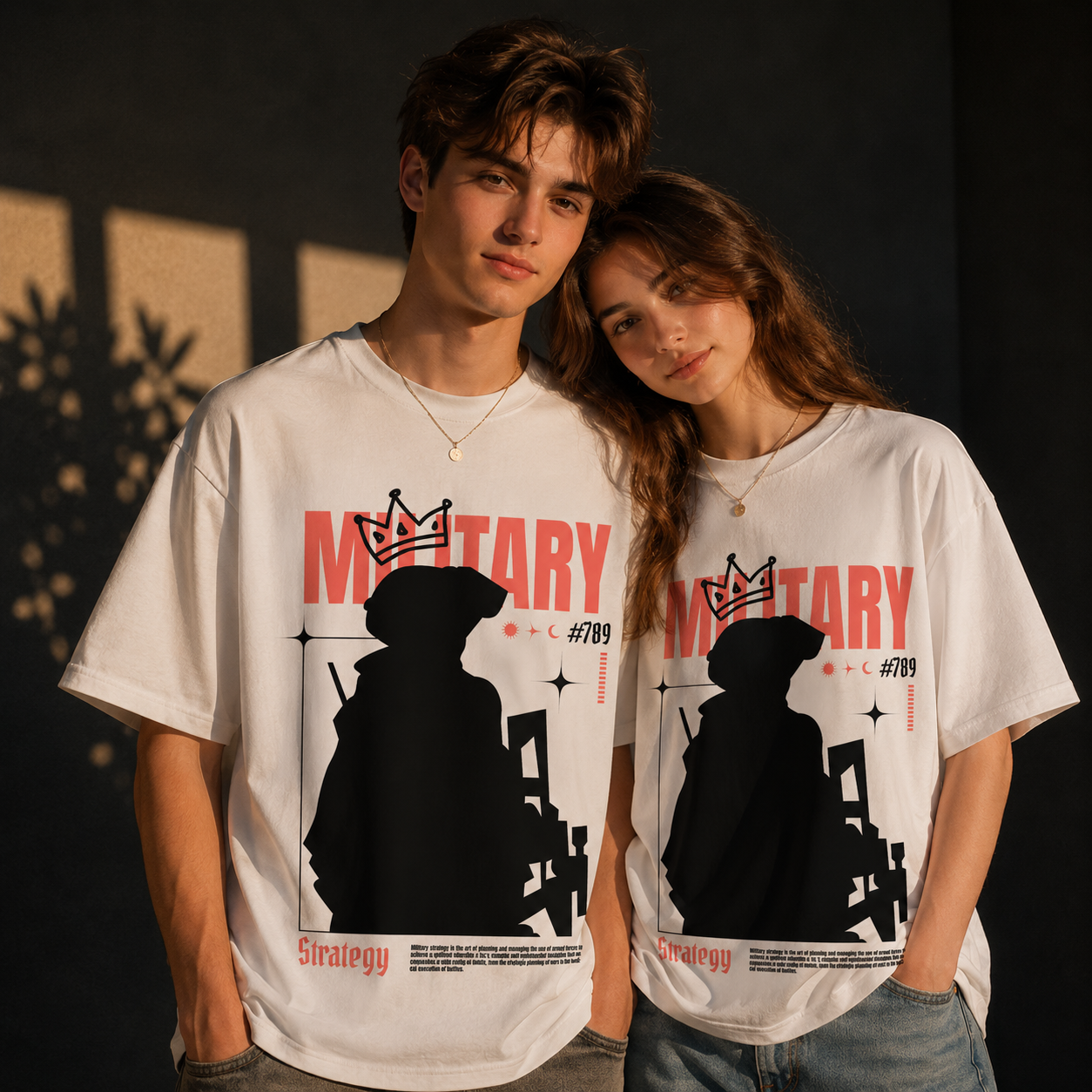 MILITARY STRATEGY 250 GSM Oversized Graphic T-Shirt