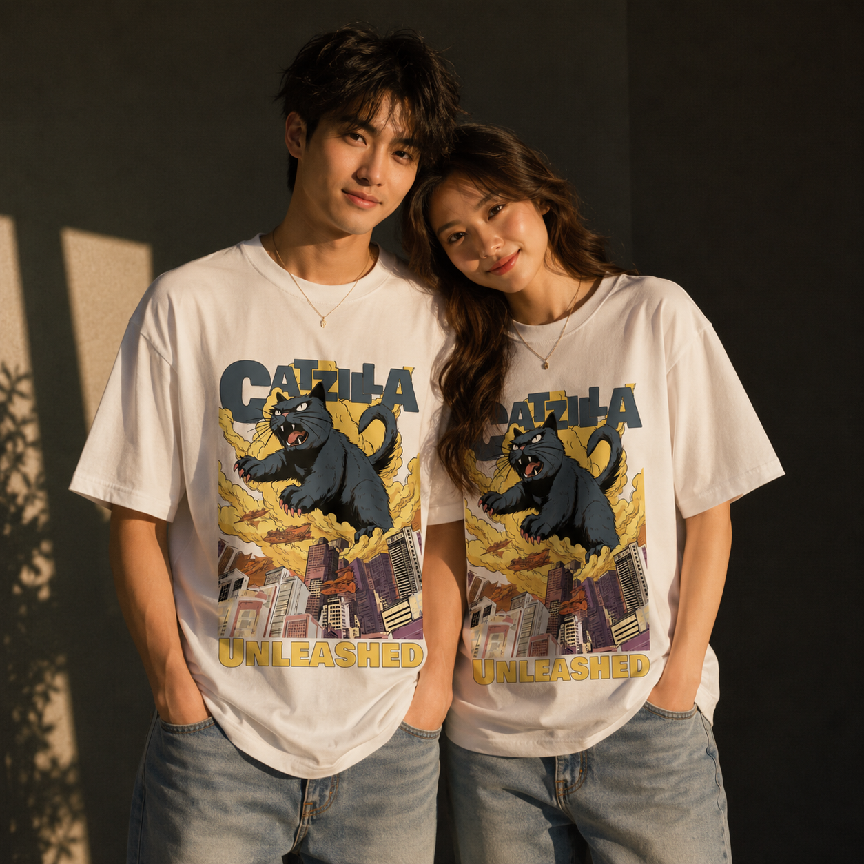 CATZILLA UNLEASHED Oversized 250 GSM Graphic T-Shirt | THE VELVET LOOM