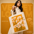 Daisy Fields Canvas Tote Bag | Heavyweight Single Side printed Zipper Canvas Bag