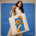 The Sunflower Bloom Canvas Tote Bag |  Heavyweight Single Side printed Zipper Canvas Bag