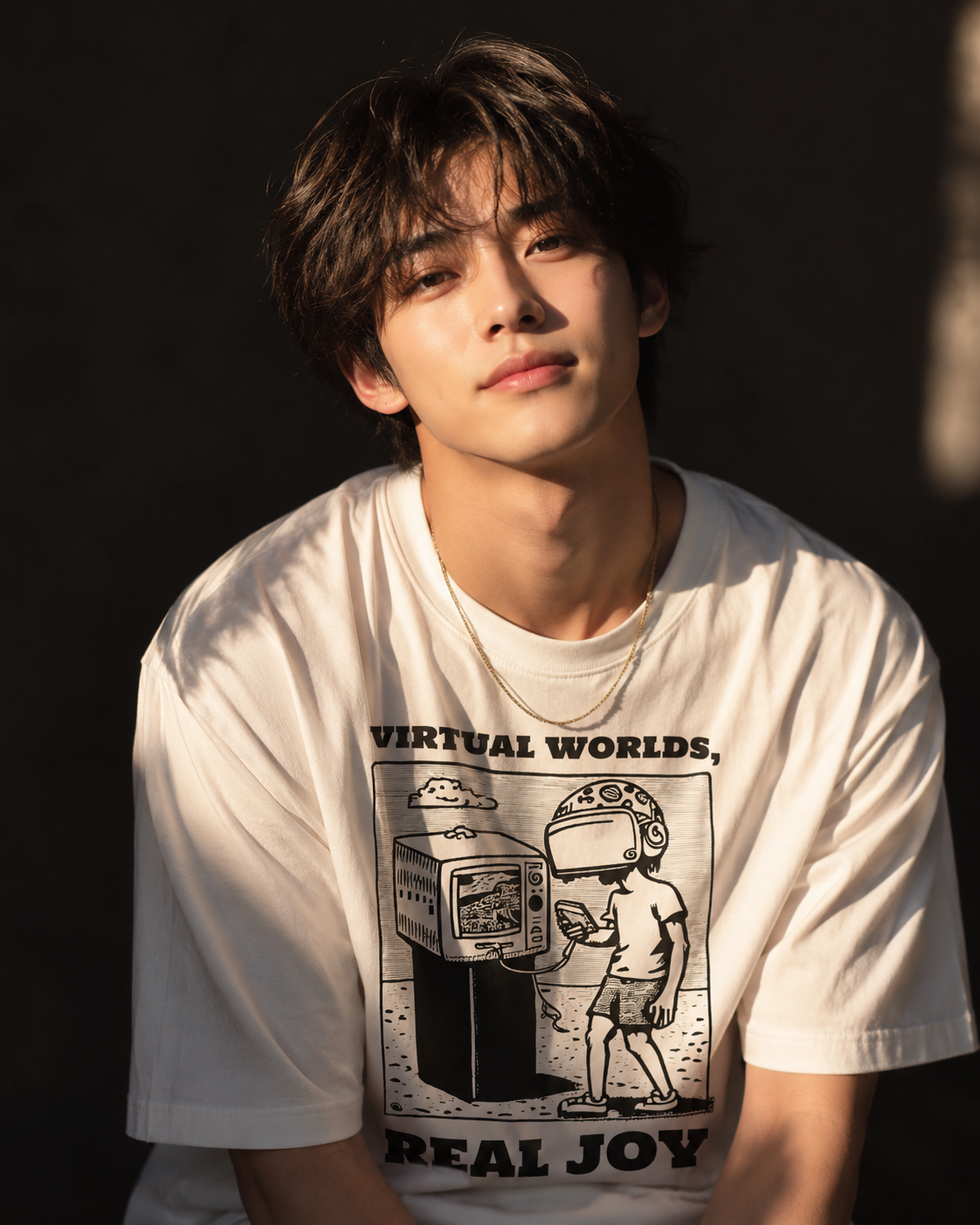 Virtual Worlds Premium 250 GSM Oversized Graphic T-Shirt