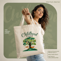 "Childhood Bliss" Eco-Friendly Illustrated Tote Bag – Whimsical Tree Swing & Forest Scene
