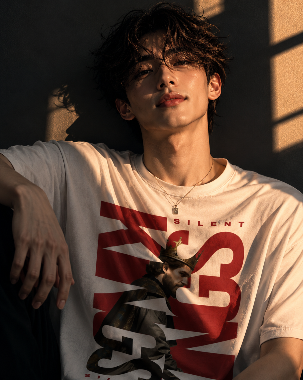 Silent Kings Heritage White Oversized Tee | 250 gsm UNISEX