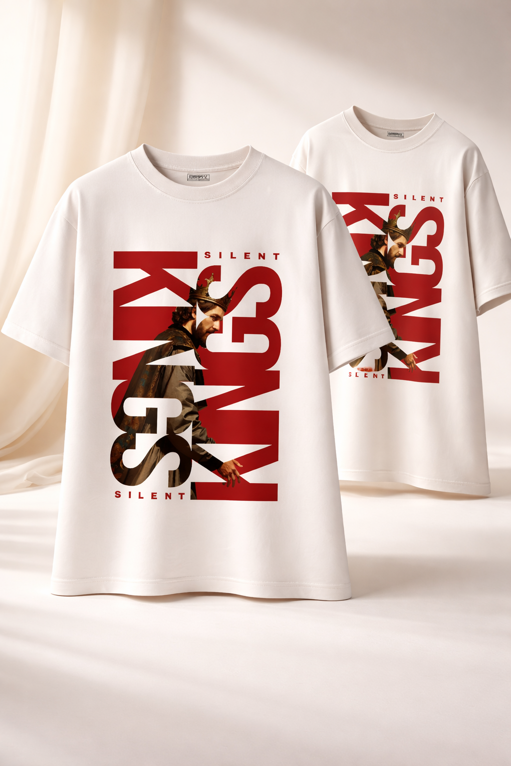 Silent Kings Heritage White Oversized Tee | 250 gsm UNISEX
