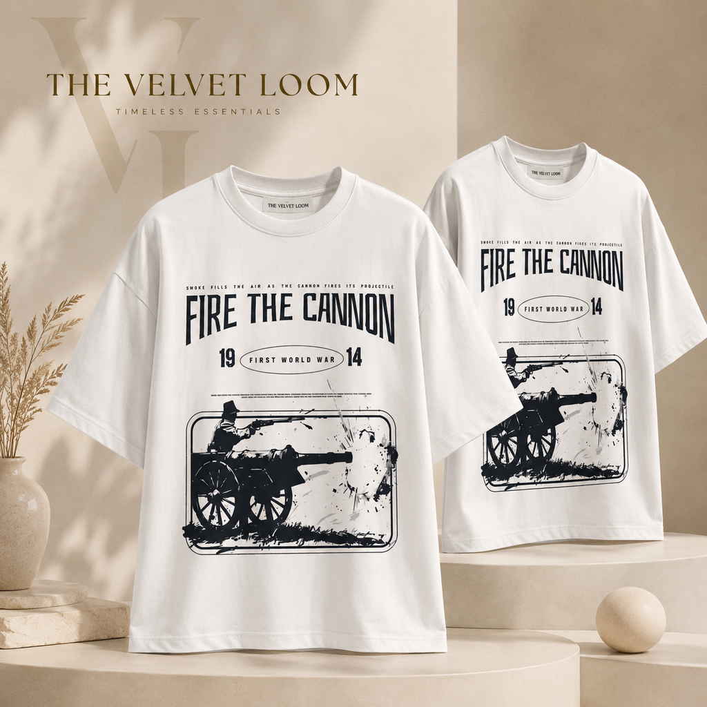 Fire The Cannon Oversized Graphic T-Shirt | THE VELVET LOOM