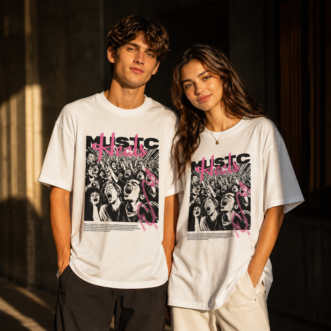 Music Heals Oversized Graphic Printed T-Shirt | THE VELVET LOOM