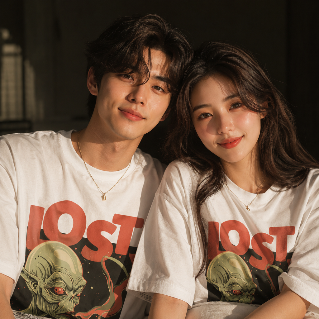 Retro-Sci-Fi "Lost in Stars" Heavyweight Unisex Tee | Ivory Off-White