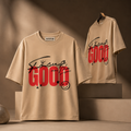 Focus On the Good Premium 250 GSM Beige Oversized Graphic T-Shirt