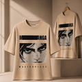 Manga Masterpiece 250 GSM Beige Oversized Graphic T-Shirt