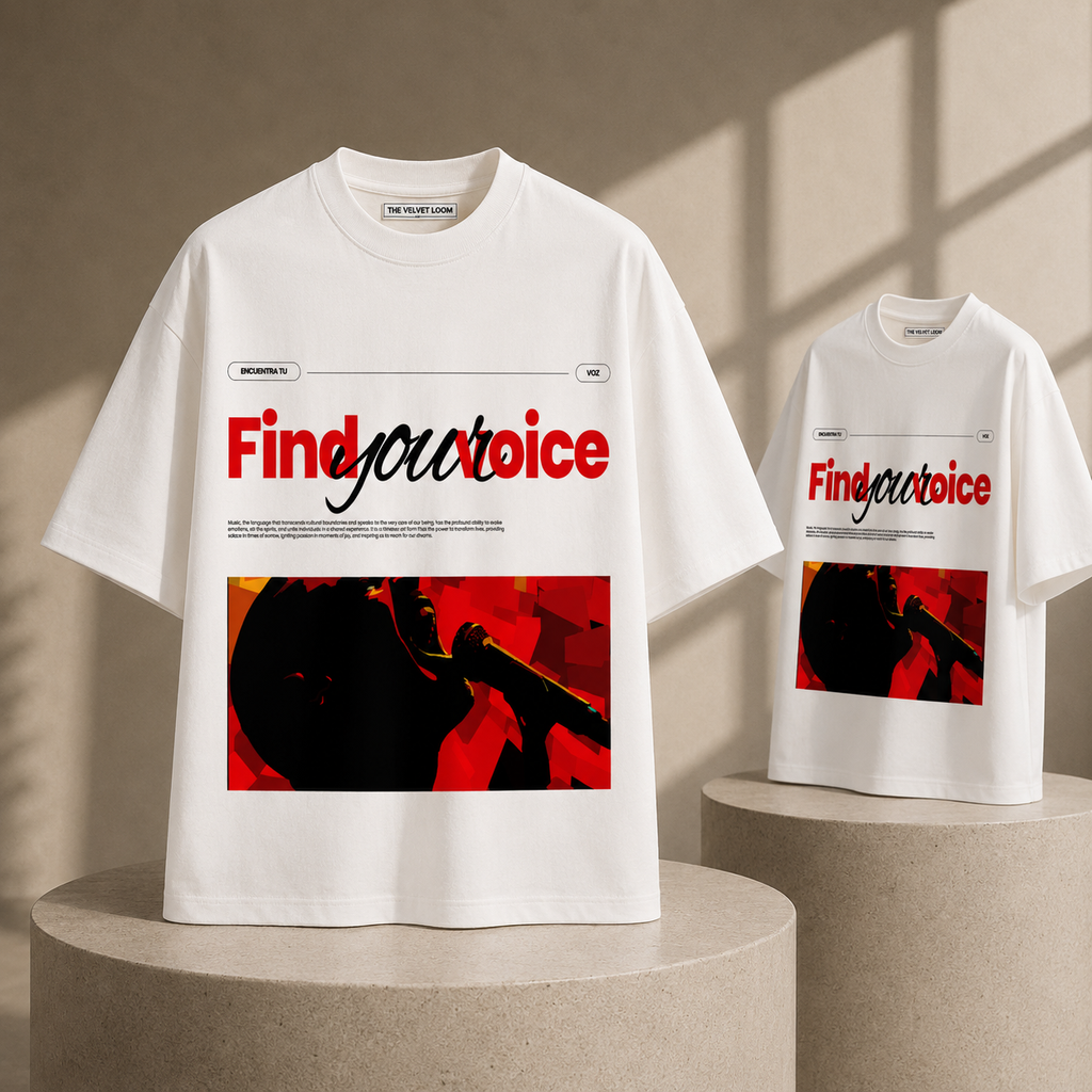 FIND YOUR VOICE 250 GSM Oversized Graphic T-Shirt | THE VELVET LOOM