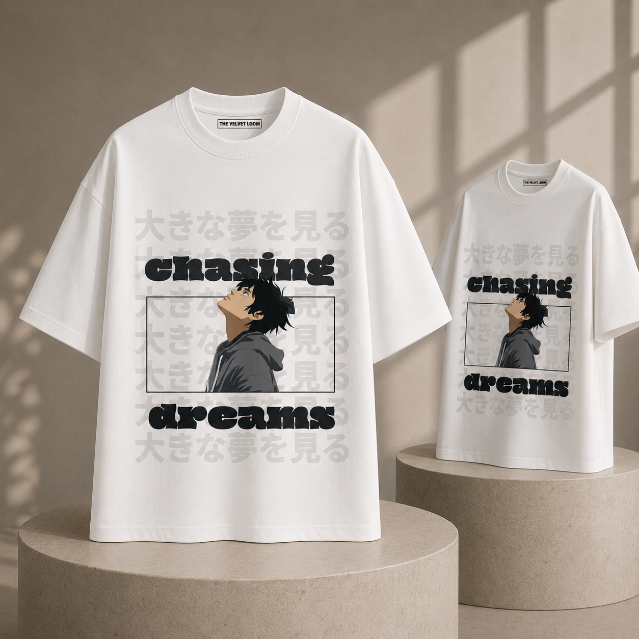 CHASING DREAMS 250 GSM Oversized Graphic T-Shirt