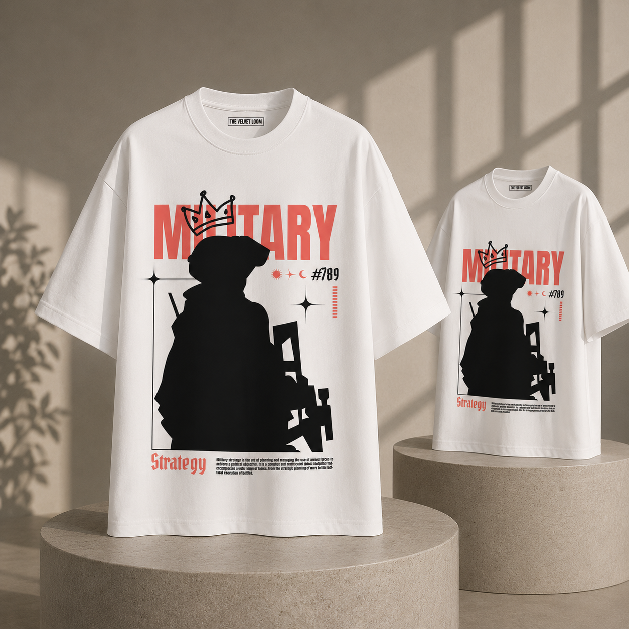 MILITARY STRATEGY 250 GSM Oversized Graphic T-Shirt