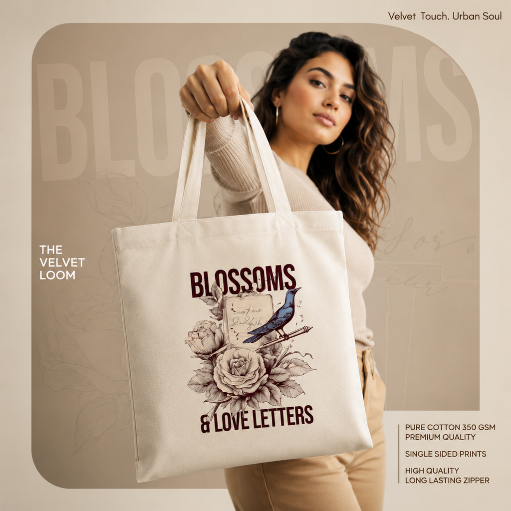 The "Blossoms & Love Letters" Artisan Tote Bag
