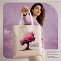 "Beneath the Sakura Sky" Artistic Canvas Tote Bag | Premium Eco-Friendly Carry-All