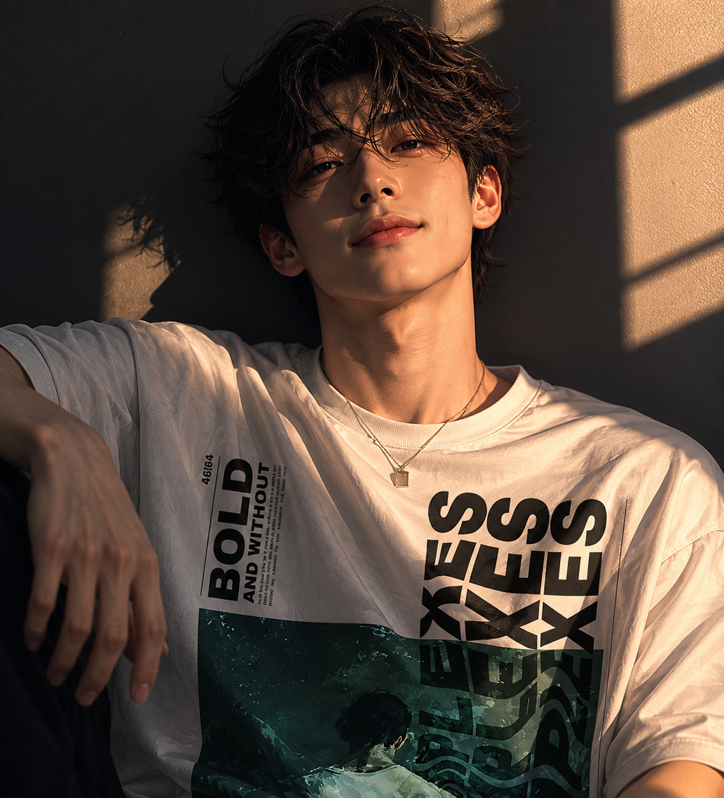 BOLD EXCESS Oversized Graphic 250 GSM white T-Shirt | 100% Pure Cotton Oversized