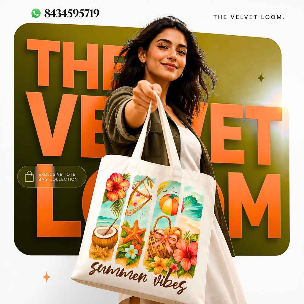 The Summer Vibes Tropical Tote Bag | 250 GSM CANVAS BAG