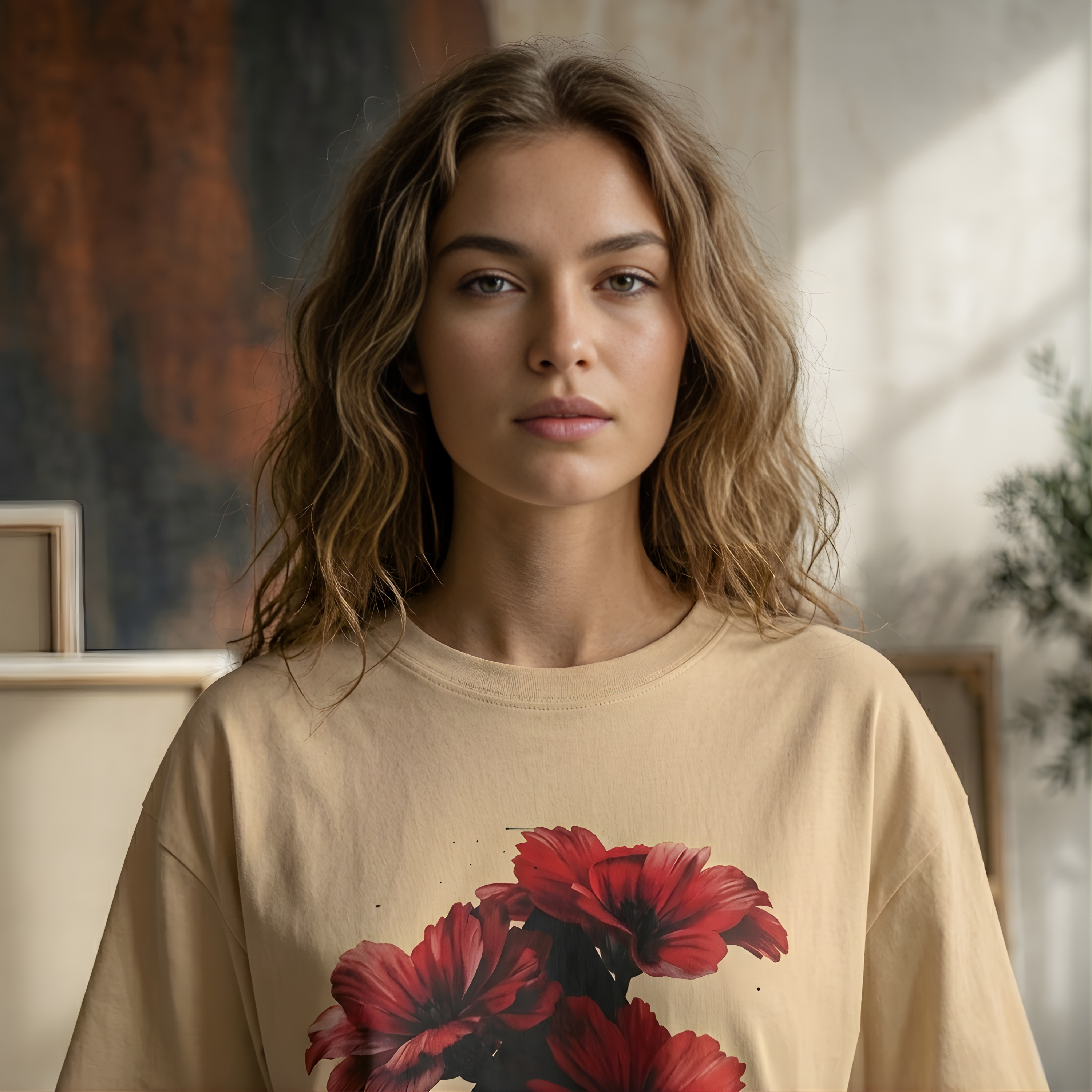 Urban Flora Drop-Shoulder Graphic Tee for GIRLS