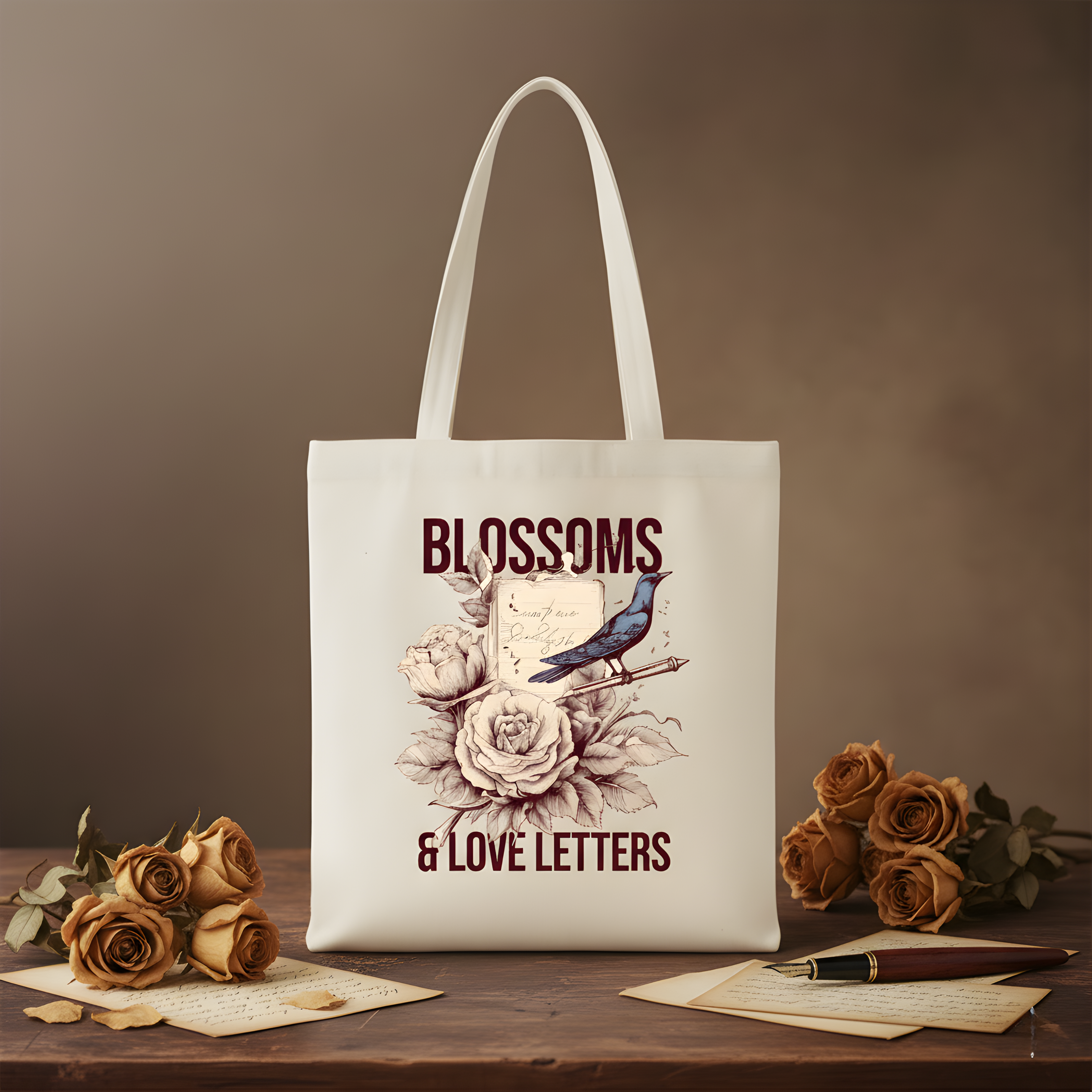 The "Blossoms & Love Letters" Artisan Tote Bag