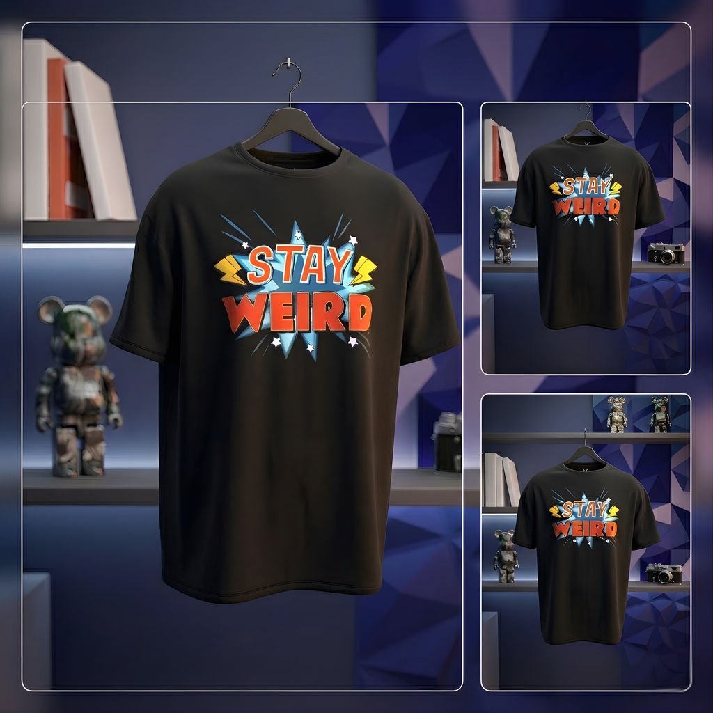 "Stay Weird" Heavyweight UNISEX Oversized Tee – 240+ GSM Premium Cotton