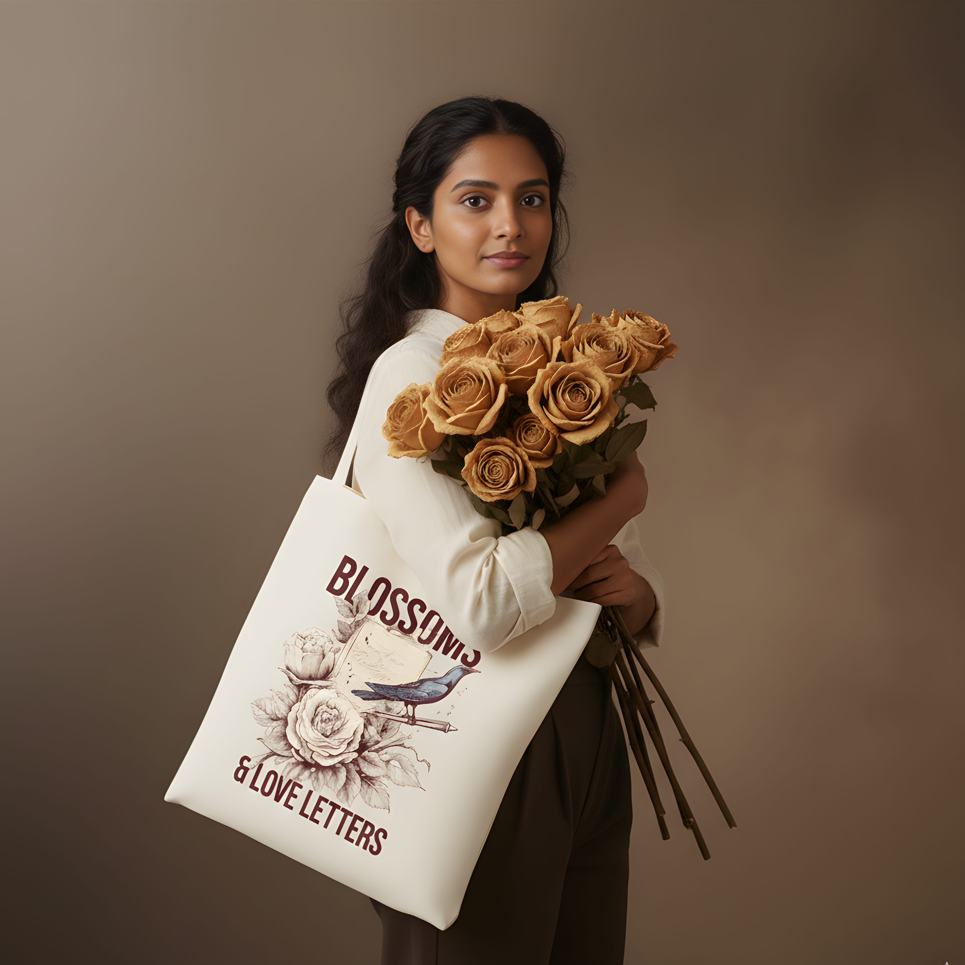 The "Blossoms & Love Letters" Artisan Tote Bag