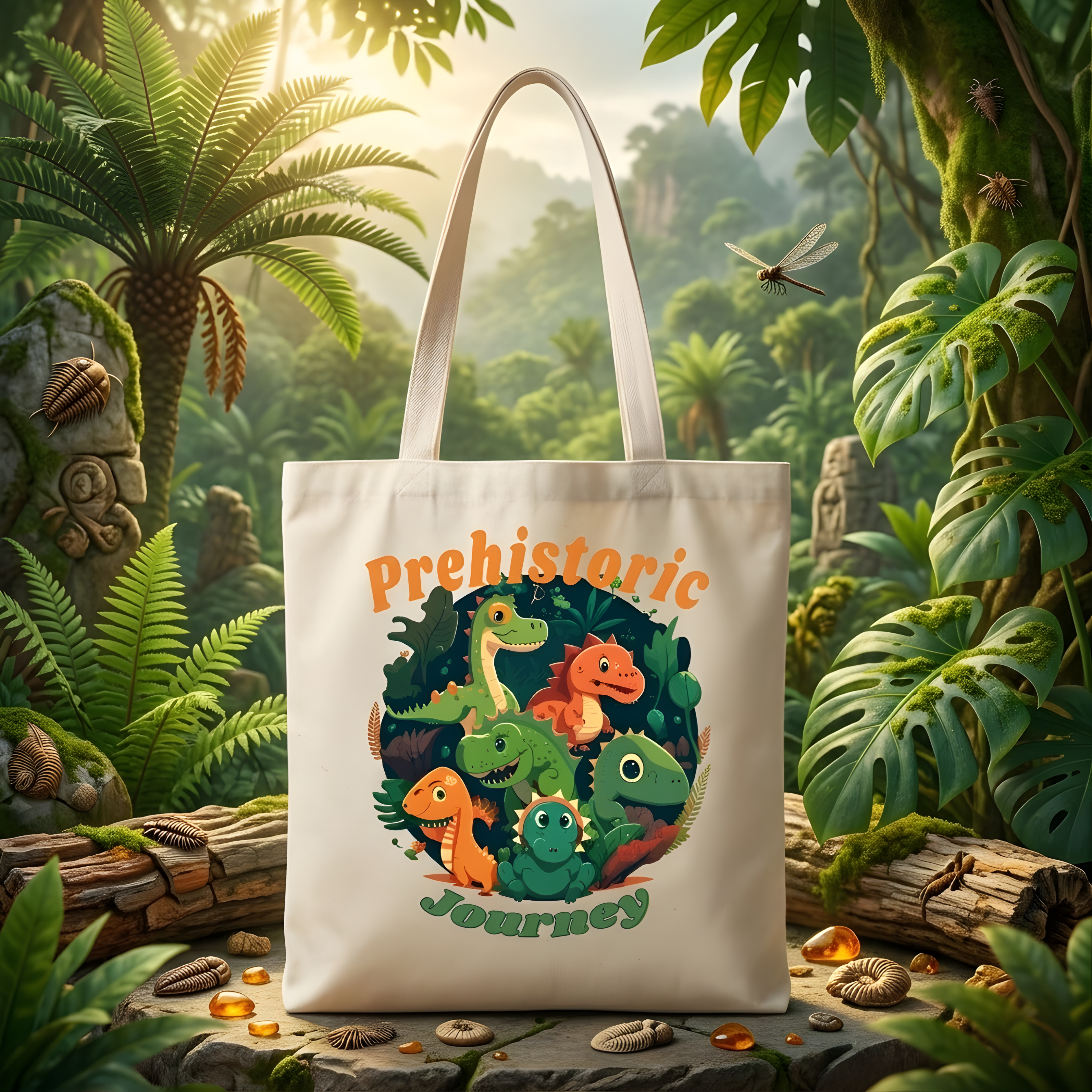 The Prehistoric Journey Tote Bag