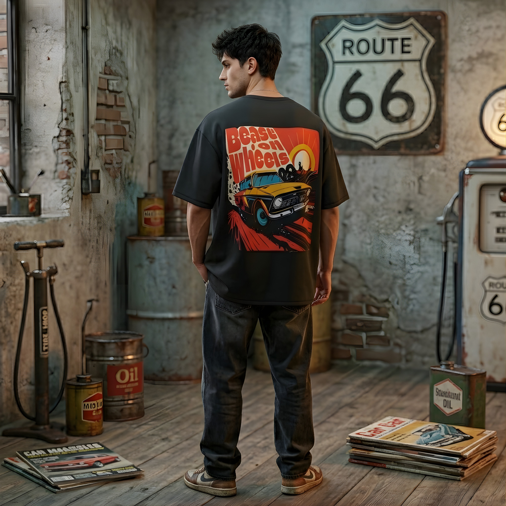 "Beast on Wheels" Oversized Graphic Streetwear Tee