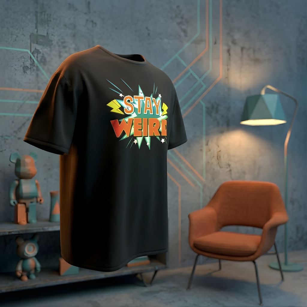 "Stay Weird" Heavyweight UNISEX Oversized Tee – 240+ GSM Premium Cotton
