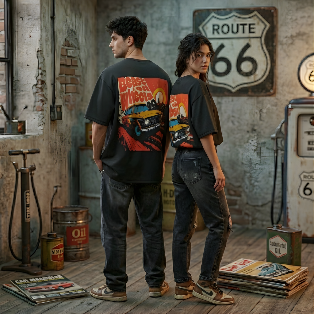 "Beast on Wheels" Oversized Graphic Streetwear Tee