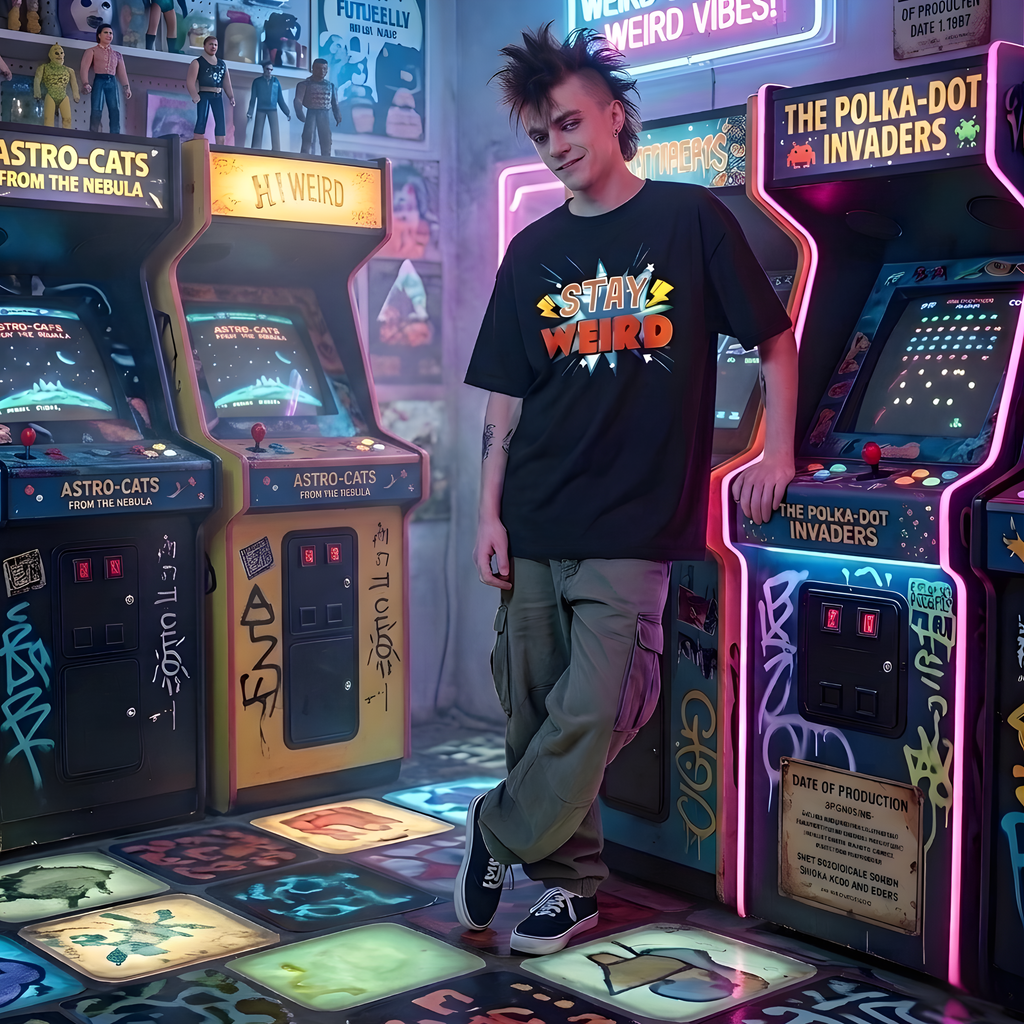 "Stay Weird" Heavyweight UNISEX Oversized Tee – 240+ GSM Premium Cotton