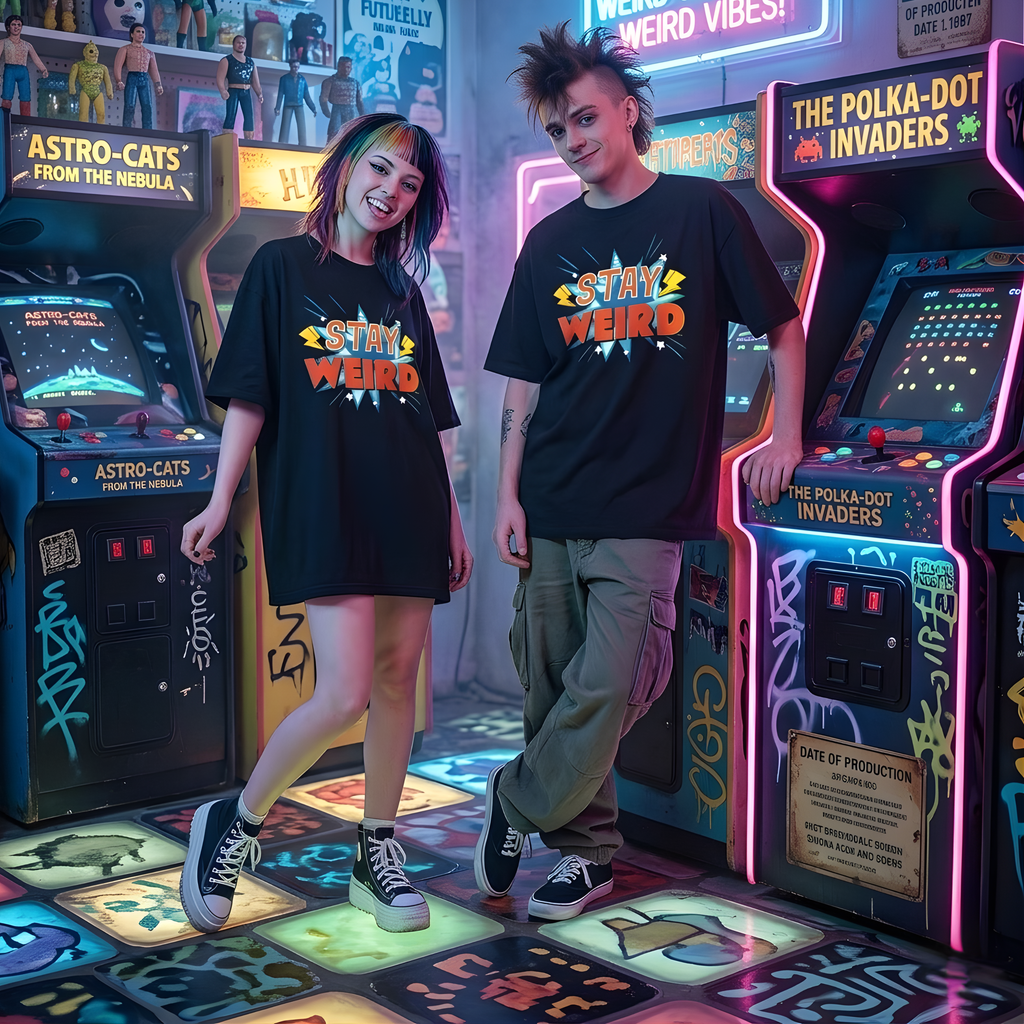 "Stay Weird" Heavyweight UNISEX Oversized Tee – 240+ GSM Premium Cotton