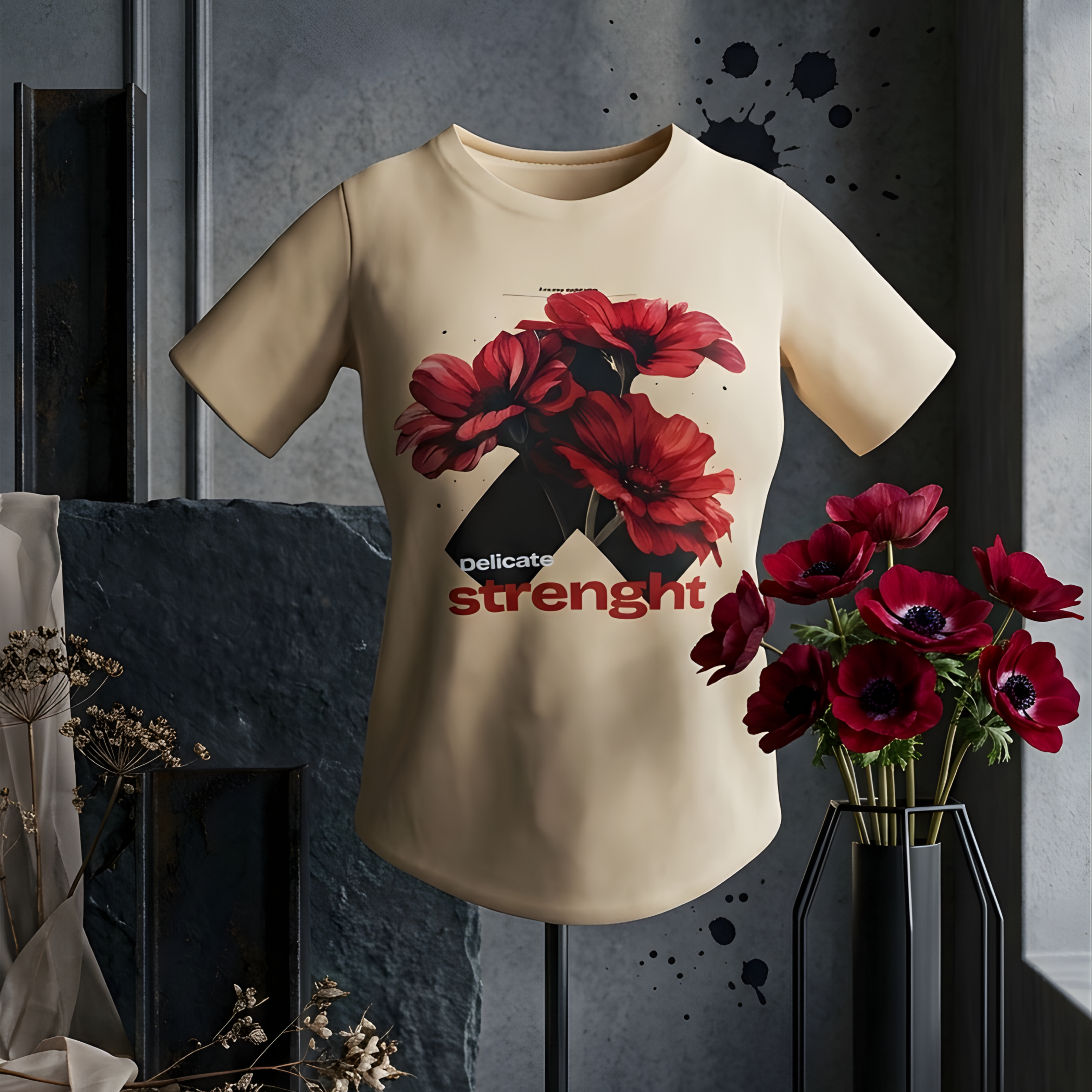 Urban Flora Drop-Shoulder Graphic Tee for GIRLS