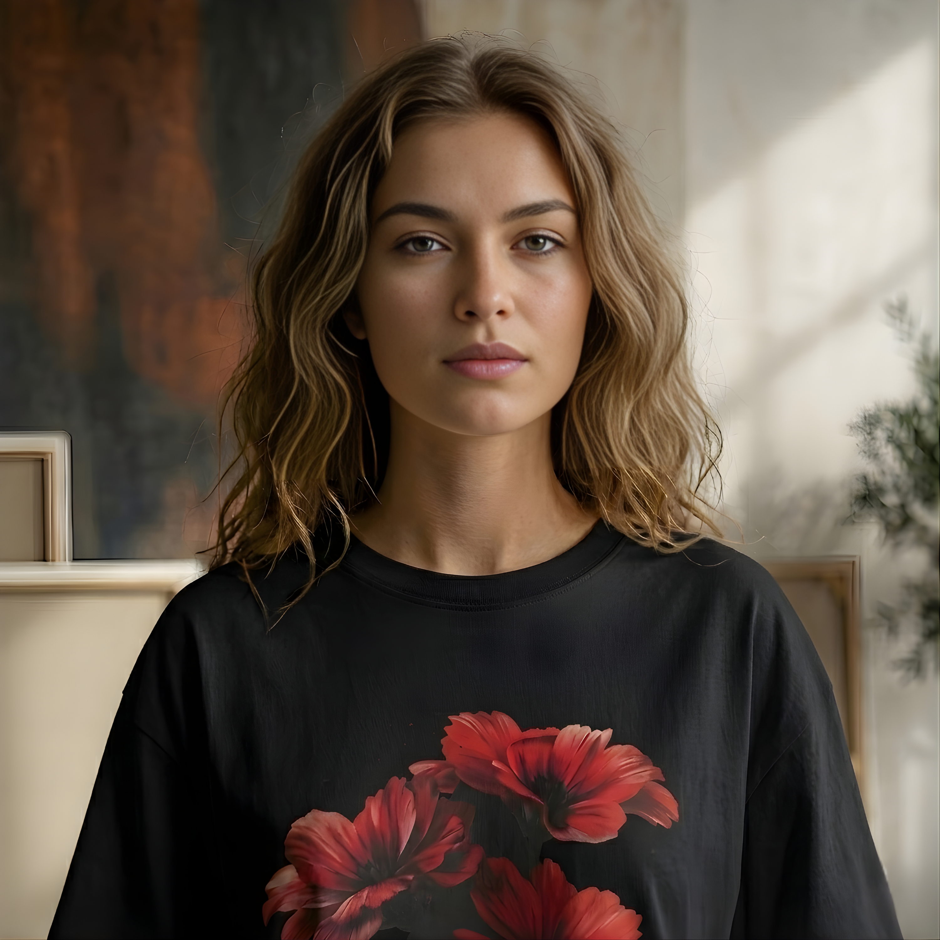 Urban Flora Drop-Shoulder Graphic Tee for GIRLS