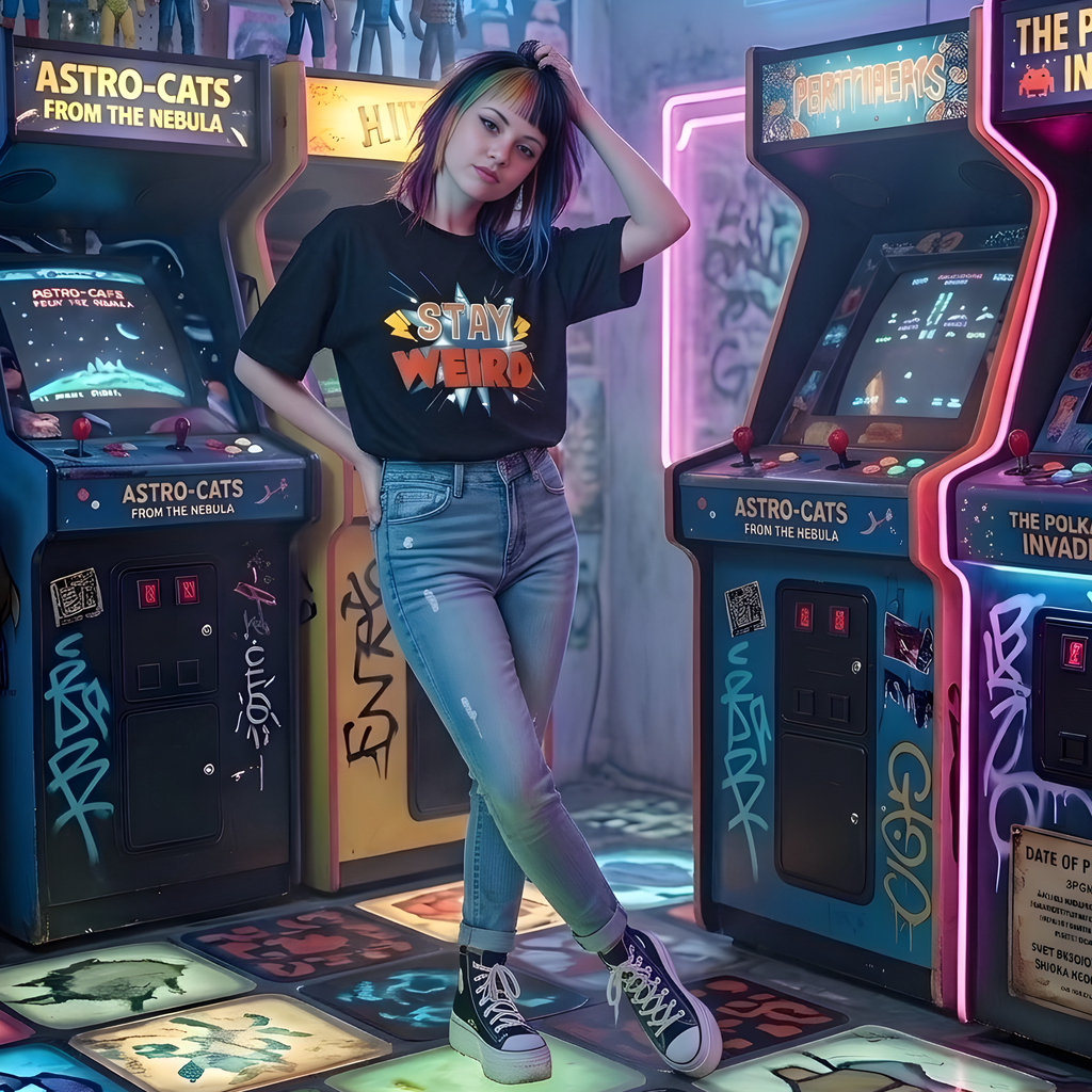 "Stay Weird" Heavyweight UNISEX Oversized Tee – 240+ GSM Premium Cotton